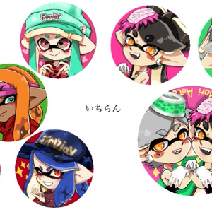 スプラトゥーン シオカラーズ缶バッジ＆ポストカード - - BOOTH