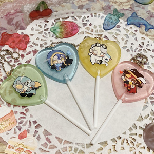 ペロキャン風ちびキャラアクキー