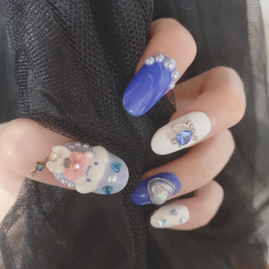 ネイルチップ メロンクリームソーダ くまちゃん - 3939ネイルチップ