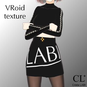 【VRoid】モノトーンミニスカート&インナーセット【モード系】