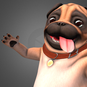Wrinkly Pug - 3D Model for VRChat