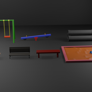 公園遊具セット / Low-poly Playground Assets Pack