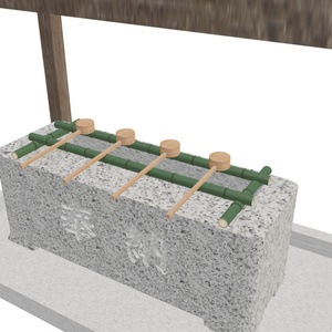 【無料DL可】神社(手水舎)【3Dモデル】 缩略图 4