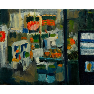 油彩画 原画・油彩「優しい朝2」絵画・F3（22×27㎝）アート・キャン