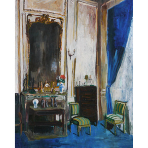 油彩画 原画・油彩「優しい朝2」絵画・F3（22×27㎝）アート・キャン