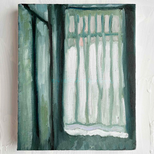 原画「工場と空」F3・油彩