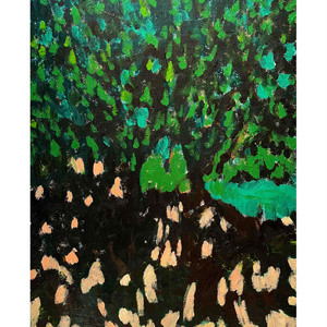原画・油彩「見知らぬ風景」額装・約12×16㎝・壁掛け・独立スタンド