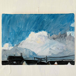 sea / 原画 油彩画「バイオレット色の海」絵画・アート・サムホール