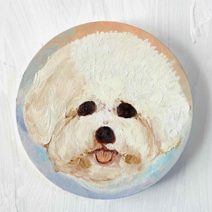 絵画 『 Aphrodite』空 油彩・原画・丸形アートパネル 直径25cm