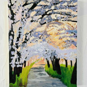 オリジナル 原画「朝の和室」F3・油彩 - かいがのみせあかちゃんの