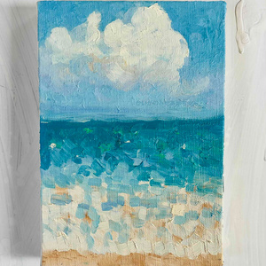 絵画 『 Aphrodite』空　油彩・原画・丸形アートパネル 直径25cm 絵画 『 Aphrodite』空 油彩・原画・丸形アートパネル 直径25cm