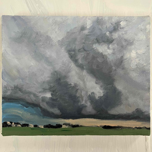 Original painting, oil on canvas, "Pastoral Landscape and Sky 2026615" Art...