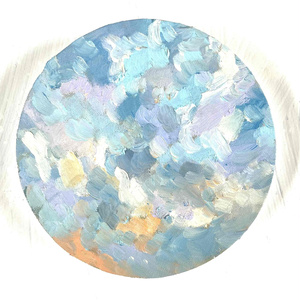 空 原画・油彩 『 朝空 20260709』絵画・ 直径25cm・ア - かいがのみせ