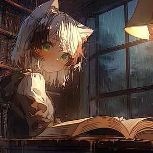Free background music "Rain in the library, the quiet smell of ink..."