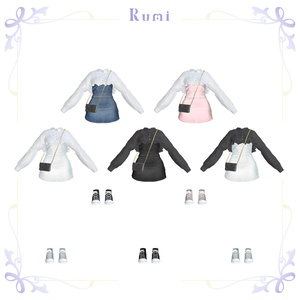 【PB】【4アバター対応】 Denim Onepiece 【VRChat想定】 缩略图 8