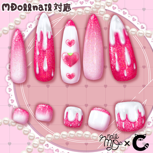 【MDollnail対応】くだものネイル全3色【ＶＲＣＨＡＴ向けネイルチップ】