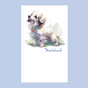 A4テンプレート // カード card // dogドッグ犬 // ダックスフンド・ホワイト