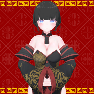 【VRChat想定】複数アバター対応 Chinese Princess Hair 中華風姫カットヘア