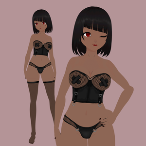 VRoid | Risque Mesh Lingerie Set | VRoid 1.0+