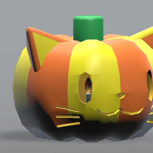 猫型ジャックオランタン（VRChat想定）