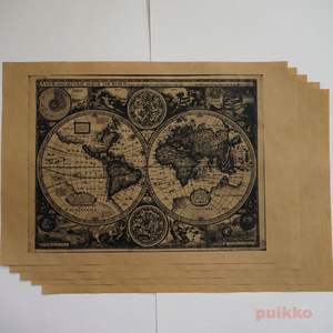 紙製ブックカバー　古地図（モノクロ）　A3判