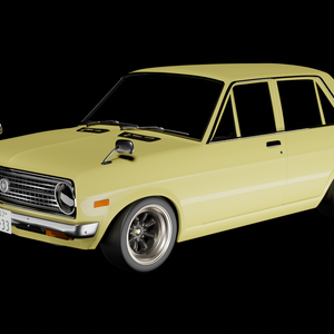 【3D素材】日産 サニーb110セダン　４ドア　blender file