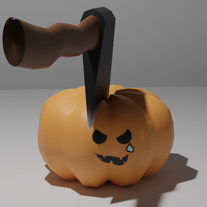 【無料・3Dモデル】斧カボチャ【ハロウィーン】