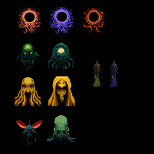 【透過素材】8bitゲーム風神話生物 / 装飾素材 / CoC