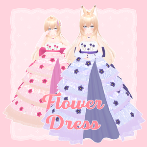 エルキュナ2ちゃん・リミリアちゃん想定衣装 Flower Dress♡(8カラー)