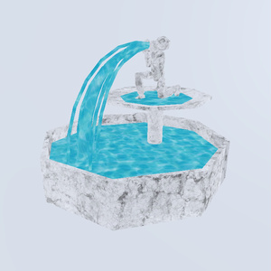 3Dモデル 勢いの良い動く噴水（fountain） 缩略图 4