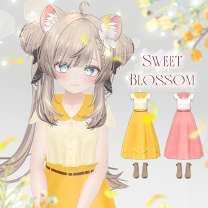 マヌカちゃん想定 「Sweet Blossom」ブラウス&スカート&ブーツ（24色セット）