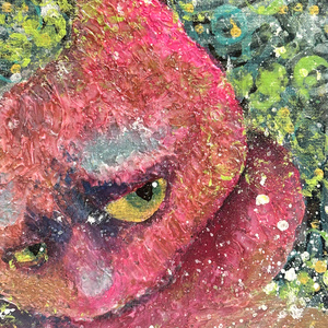 Glaring Pink Mini Acrylic Painting on Canvas 10...
