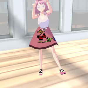 Cute Pink Outfit with Butterflies 〖 蝶がかわいいピンクのふく〗【 Vroid custom item 】