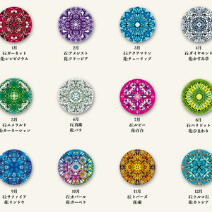 誕生月缶マグネット〜石と花によせて〜