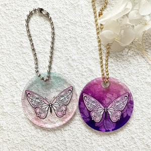 【桜蝶】2種　桜・夜桜アクリルキーホルダー