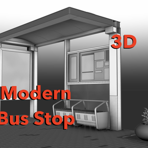 Modern Bus Stop 3D Asset – Modular Street Environment