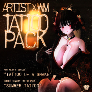 【VRChat】 [Artist  x WM] Tattoo Pack : "Tattoo of a Snake "+  "Summer tattoo" /  Tattoo, タトゥー、刺青、イレーズ味を出せる、 みんなのタトゥーテクスチャー 缩略图 34