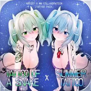 【VRChat】 [Artist  x WM] Tattoo Pack : "Tattoo of a Snake "+  "Summer tattoo" /  Tattoo, タトゥー、刺青、イレーズ味を出せる、 みんなのタトゥーテクスチャー 缩略图 9