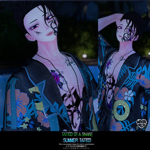 【VRChat】 [Artist  x WM] Tattoo Pack : "Tattoo of a Snake "+  "Summer tattoo" /  Tattoo, タトゥー、刺青、イレーズ味を出せる、 みんなのタトゥーテクスチャー 缩略图 30