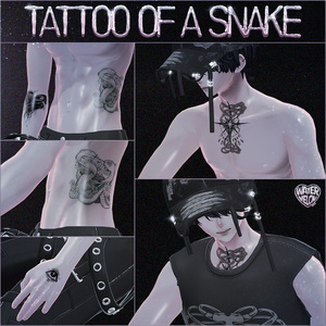 【VRChat】 [Artist  x WM] Tattoo Pack : "Tattoo of a Snake "+  "Summer tattoo" /  Tattoo, タトゥー、刺青、イレーズ味を出せる、 みんなのタトゥーテクスチャー 缩略图 26