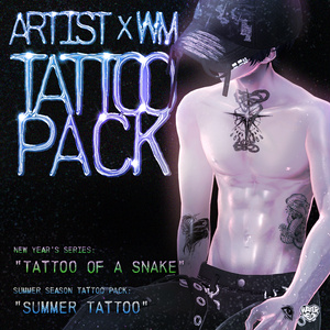 【VRChat】 [Artist  x WM] Tattoo Pack : "Tattoo of a Snake "+  "Summer tattoo" /  Tattoo, タトゥー、刺青、イレーズ味を出せる、 みんなのタトゥーテクスチャー 缩略图 28