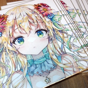 藤ちょこ アクリル色紙 さいはての空、彼方の教室【受注生産