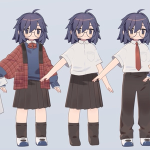 うささきさんのモチヤマ学生服 / 3D衣装