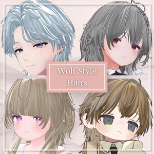 【106 Avatars】ウルフ系へアセット 4種