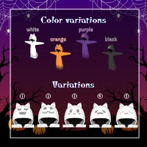 〖VRChat想定モデル〗✧👻Ghosty Cat🐈‍⬛🖤〖kipfel / キプフェル / まめふれんず〗 缩略图 3