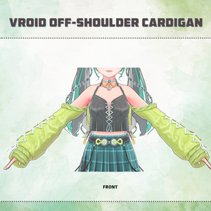 Off-Shoulder Cardigan Sweater【Top Attachment 3D VRoid Model】