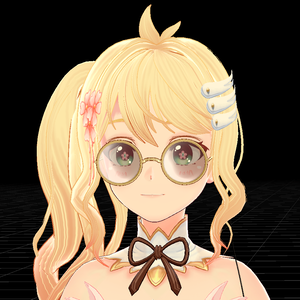 Rounded Eye Glass with Rim light effect 3D asset [for VRoid, VRChat, & 3D models]
