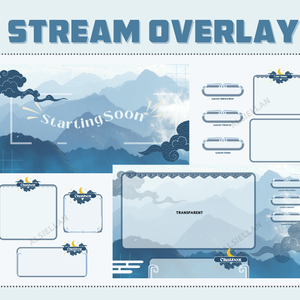 Jett Blue Stream Overlay ┃Streamelements, OBS, Twitch, YouTube, Facebook