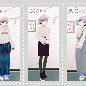 【無償版あり】VRoid冬のお洋服着回しテクスチャセット