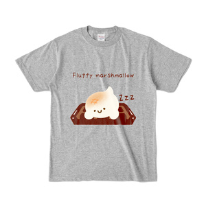 ふわふわマシュマロon板チョコ【カラーTシャツ グレー】